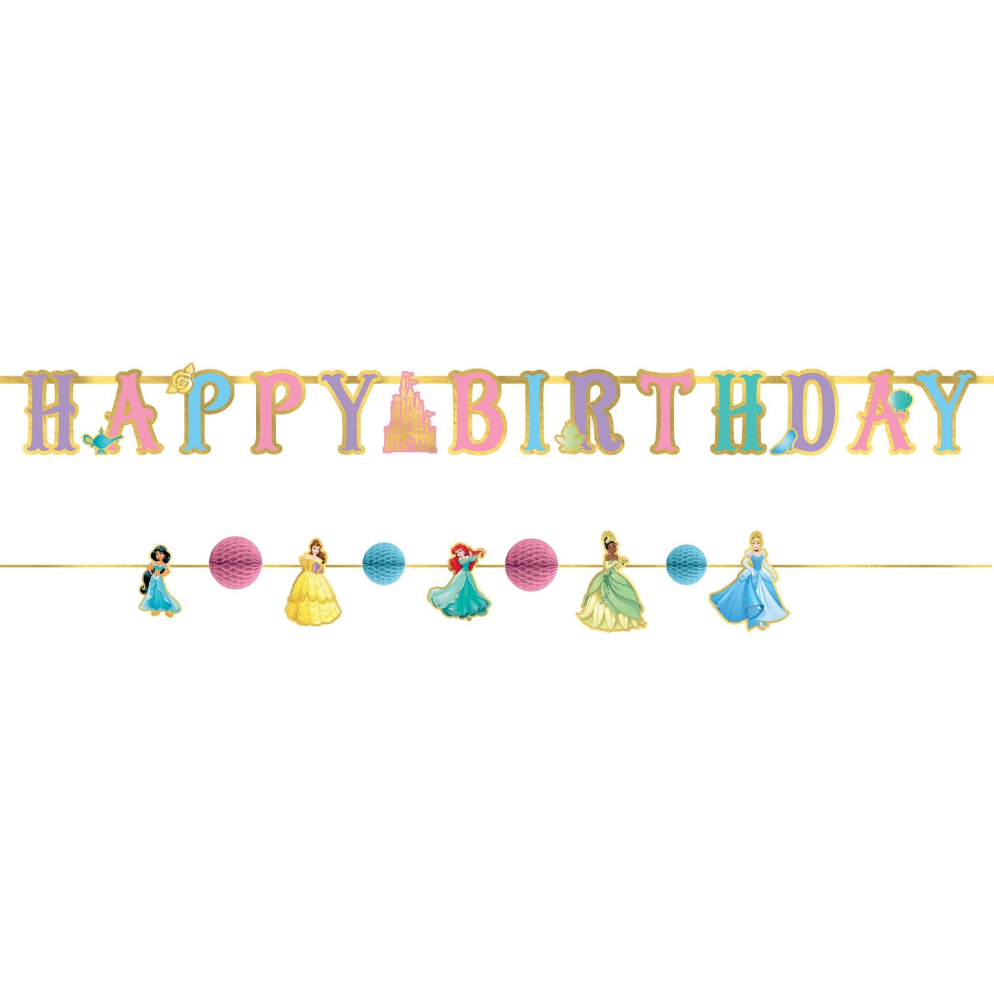 Disney Princess Happy Birthday Banner - 2ct