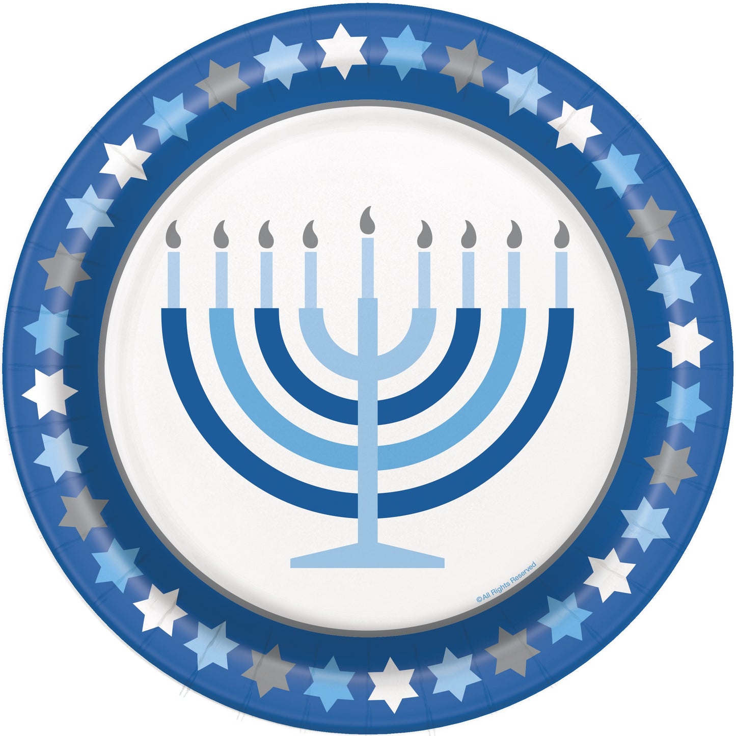 Starry Hanukkah Round 9" Dinner Plates - 8ct