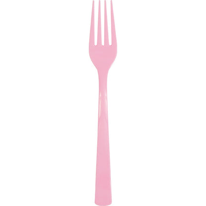 Lovely Pink Plastic Forks - 18ct