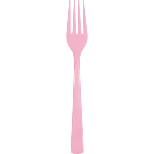 Lovely Pink Plastic Forks - 18ct