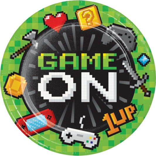 Gaming Party Video Game Party Paper Plates - 8ct