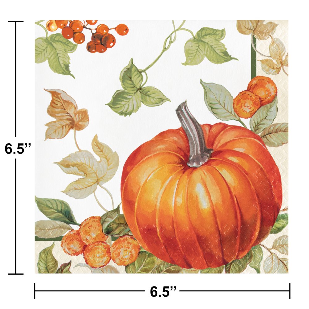 Pumpkin Harvest Luncheon Napkins - 16ct