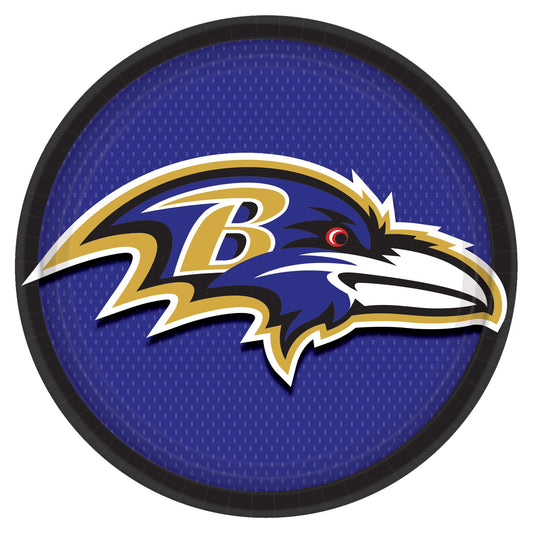 Baltimore Ravens 9" Round Plates - 8ct