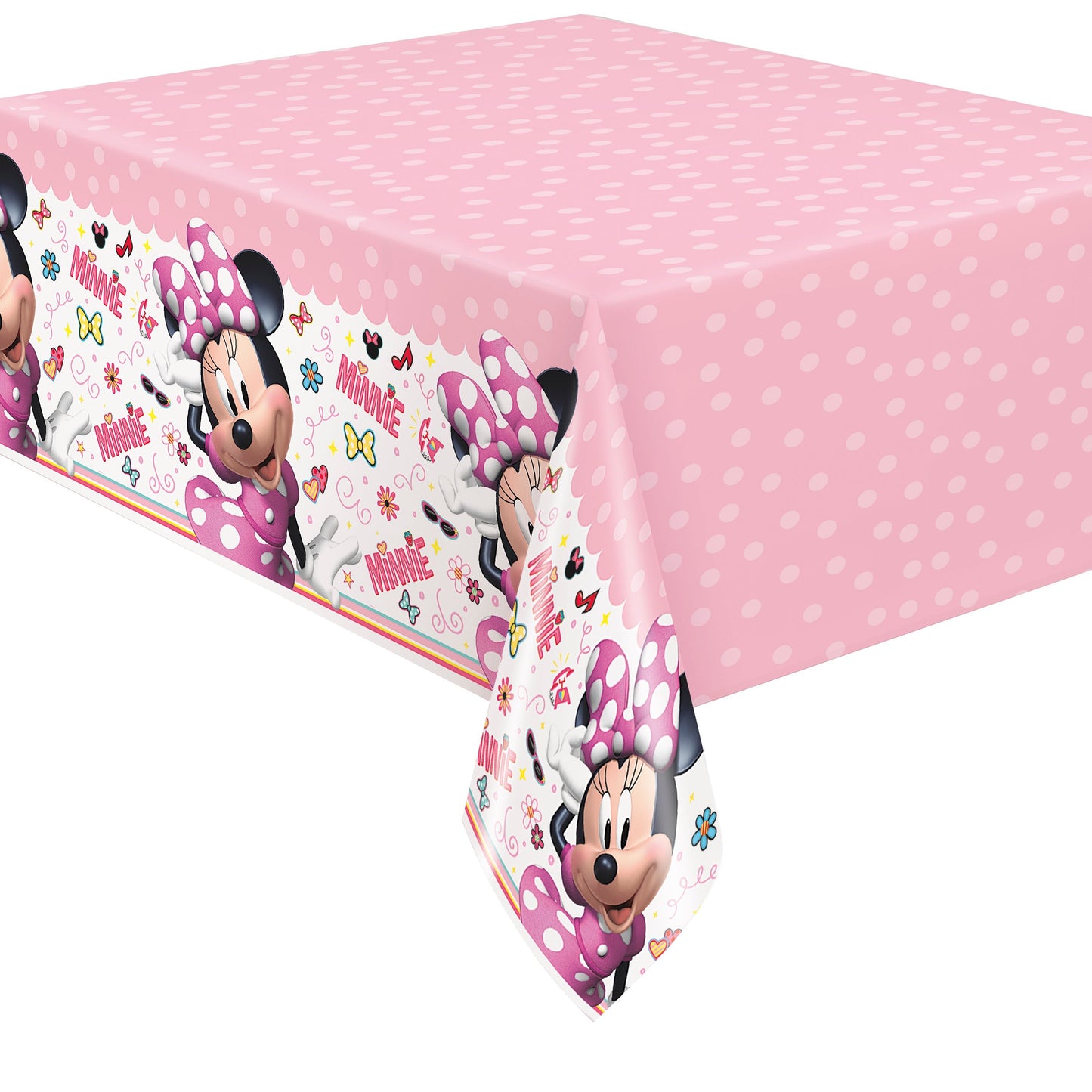 Disney Iconic Minnie Mouse Rectangular Plastic Table Cover  54' x 84"