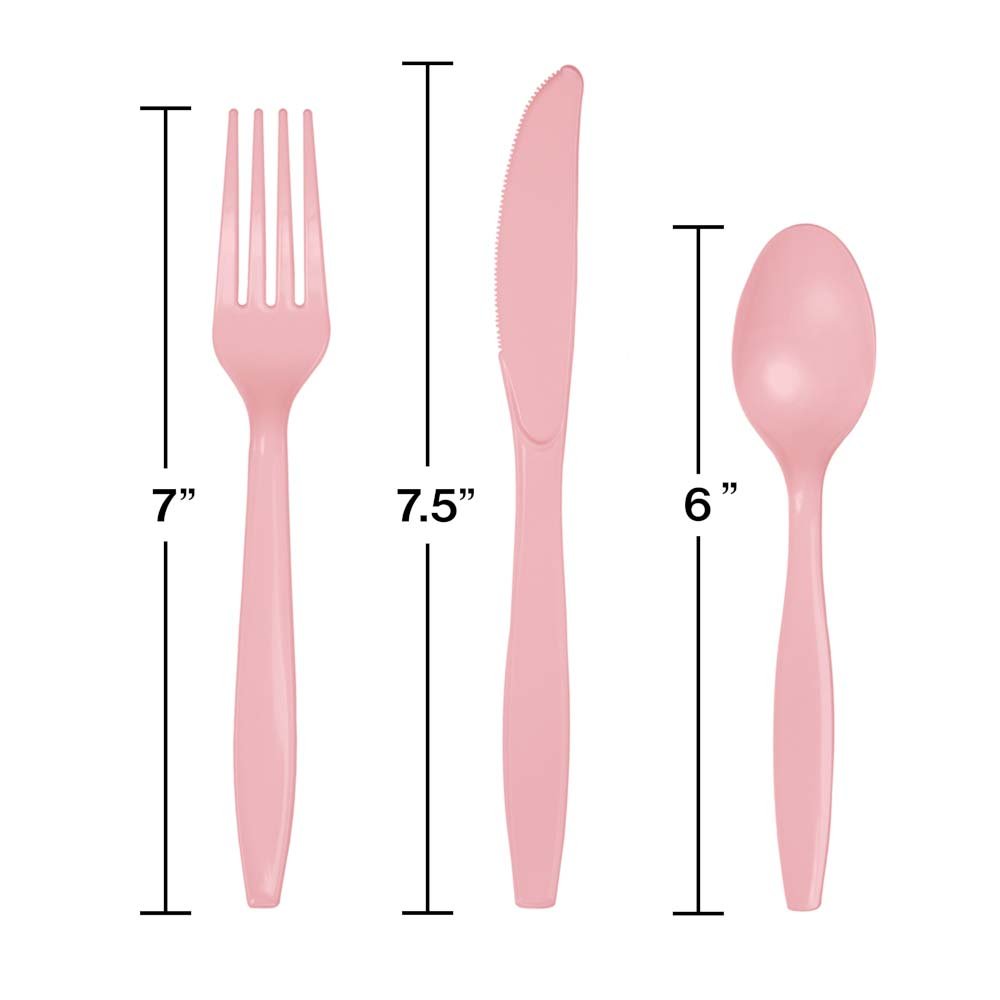 Classic Pink Assorted Plastic Cutlery - 18ct