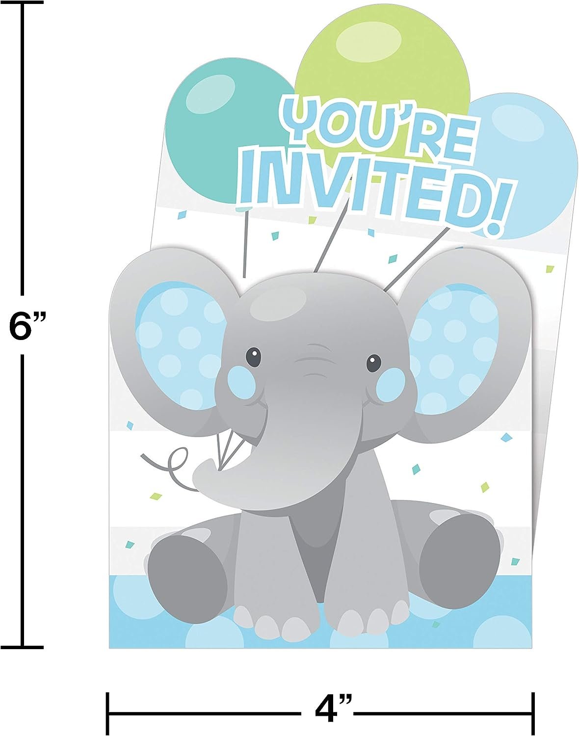 Enchanting Elephants Boy Invitations - 8ct