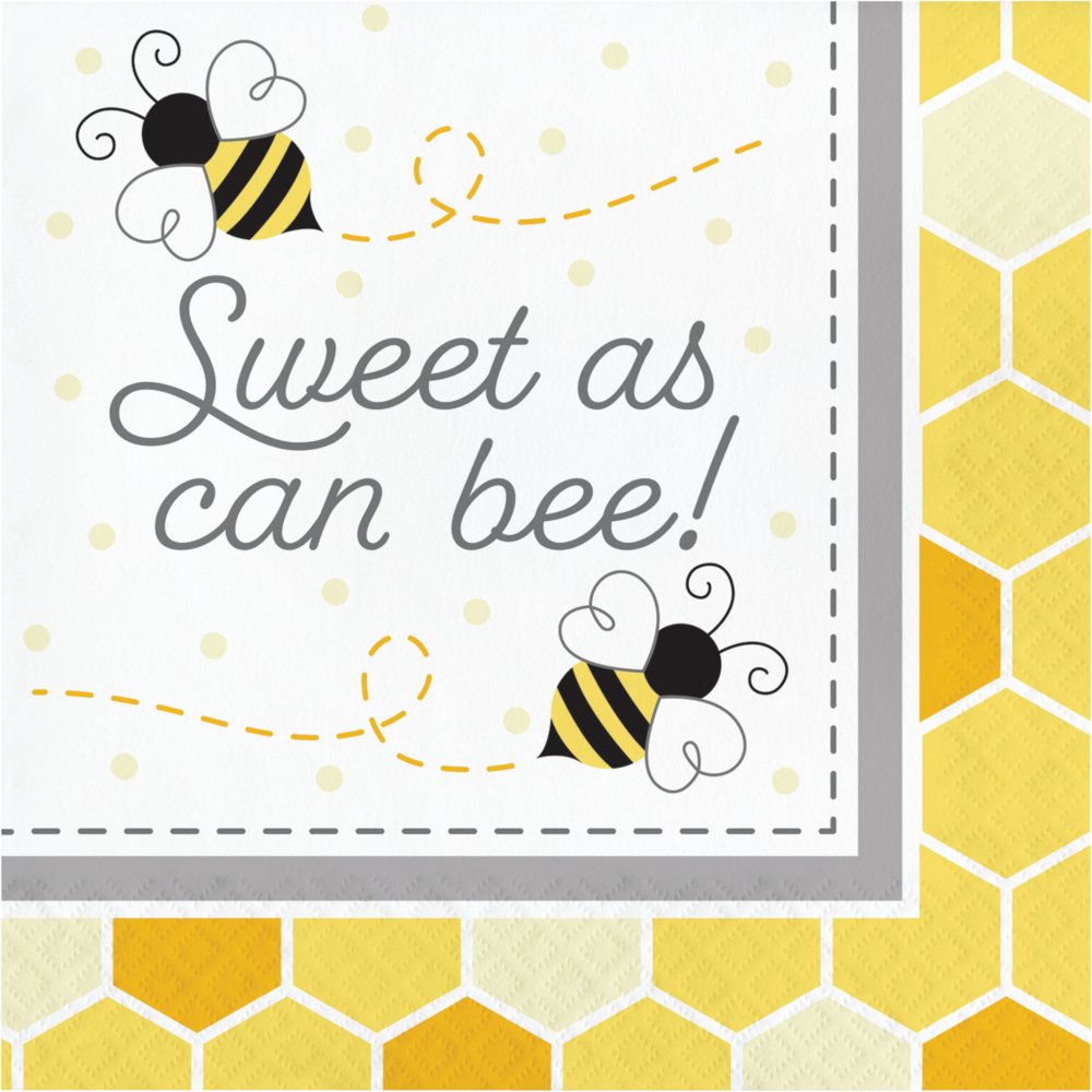 Bumblebee Baby Bumblebee Baby Shower Sweet As Can Be Napkins - 16ct