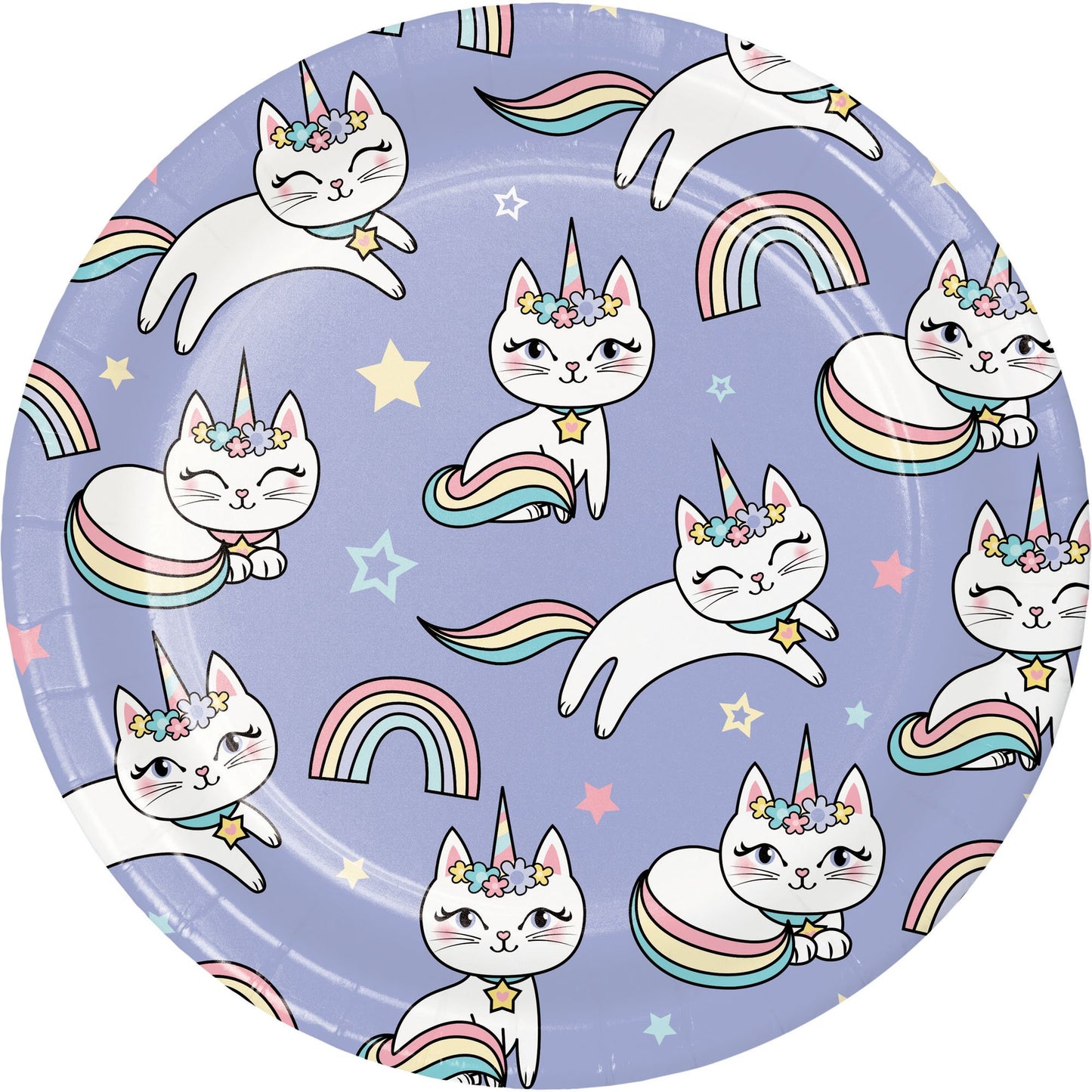 Kitty Cat Sassy Caticorn 7" Dessert Plates - 8ct