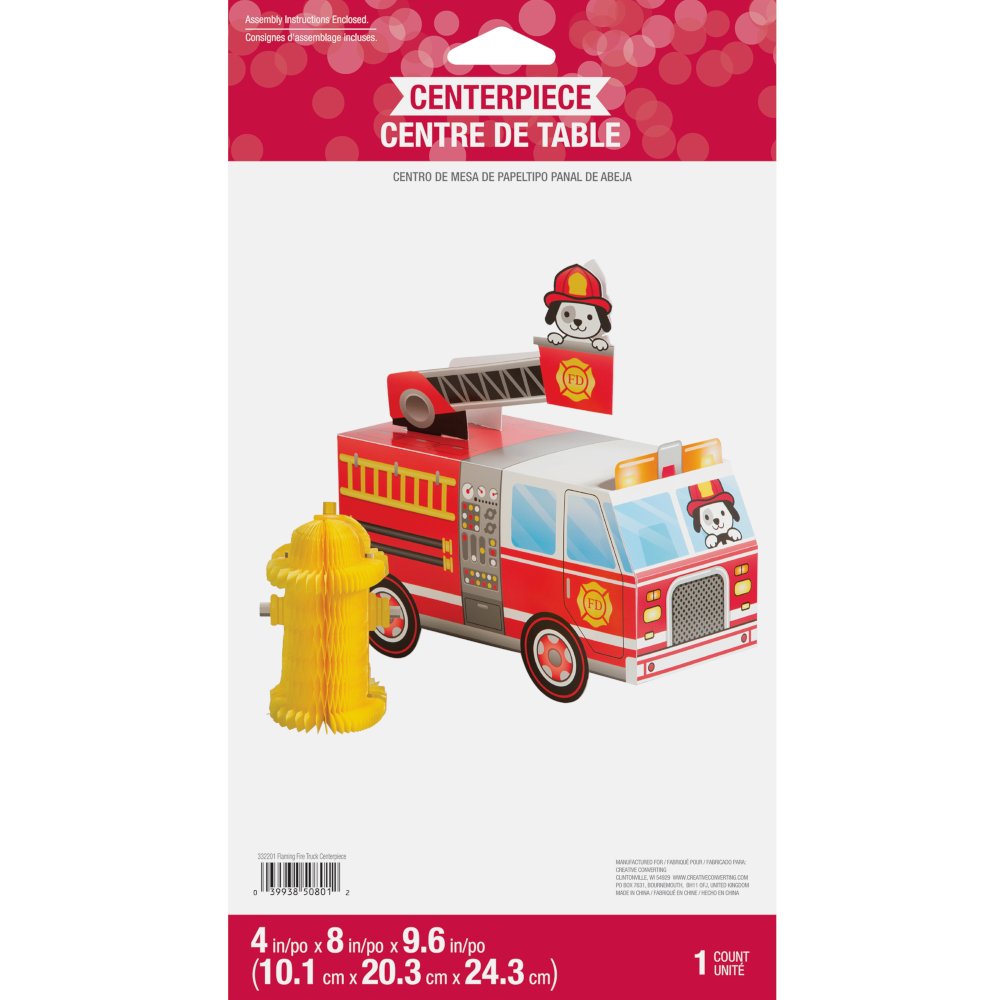 Flaming Fire Truck Fire Truck Centerpiece - 1ct