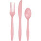 Classic Pink Assorted Plastic Cutlery - 18ct