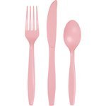 Classic Pink Assorted Plastic Cutlery - 18ct