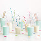 Assorted Striped Paper Smoothie Straws - 40 Pcs