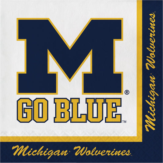 University of Michigan Luncheon Napkins - 20ct