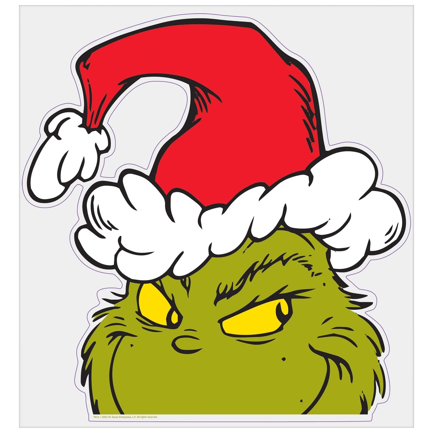 Peeping Grinch Window Cling - 14" x 12"