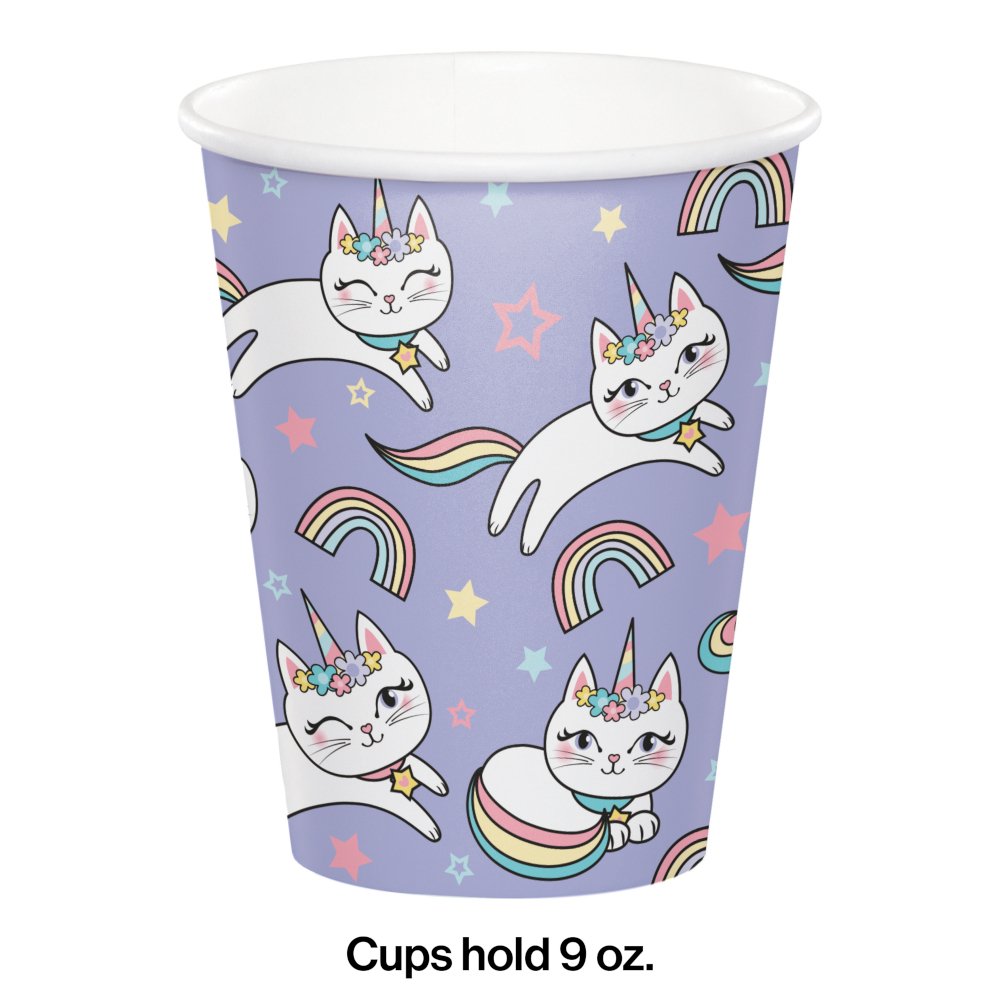 Kitty Cat Sassy Caticorn 9oz Paper Cups - 8ct