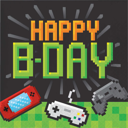 Gaming Party Video Game Party Birthday Napkins - 16ct