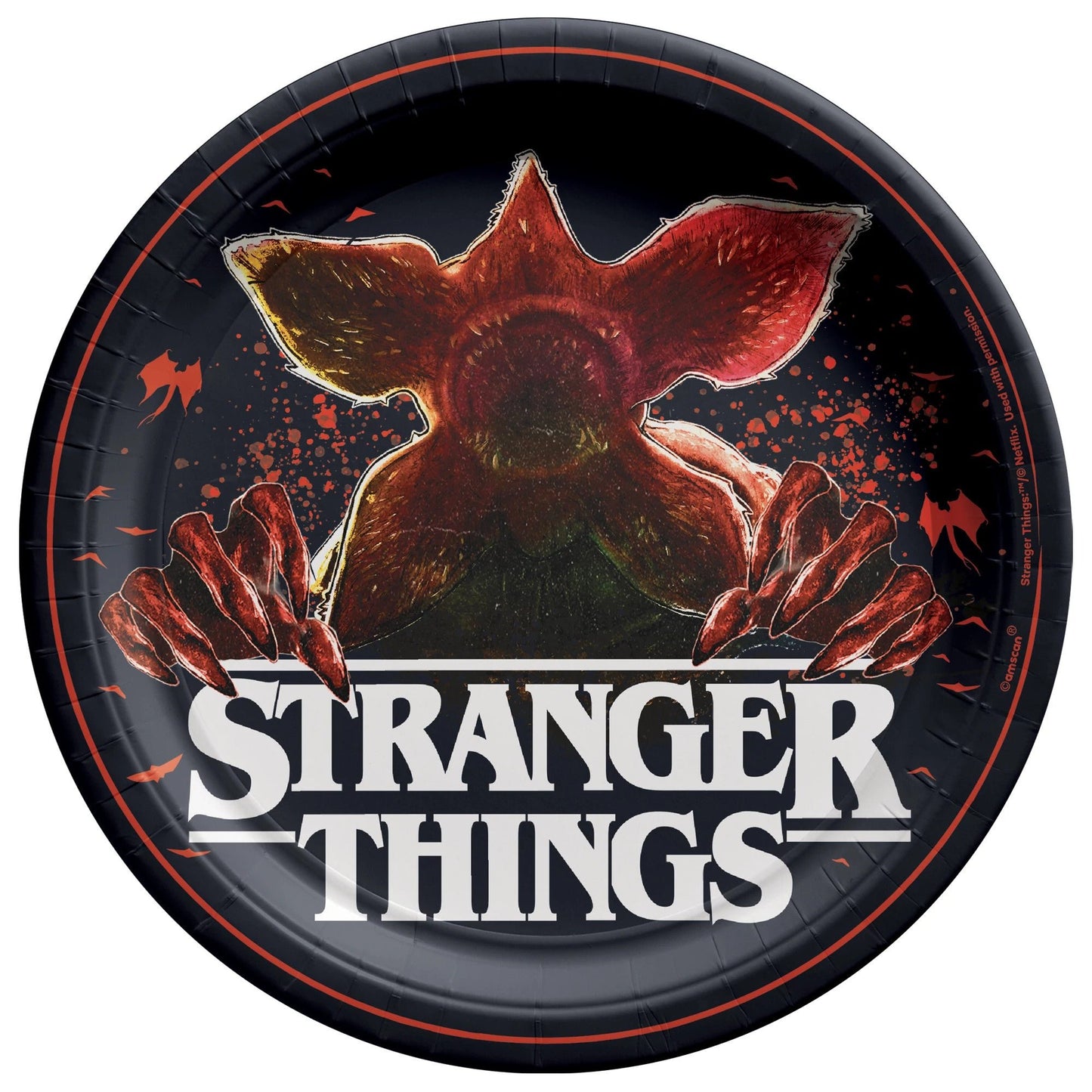 Stranger Things The Upside Down Demogorgon 9" Round Luncheon Plates - 8ct