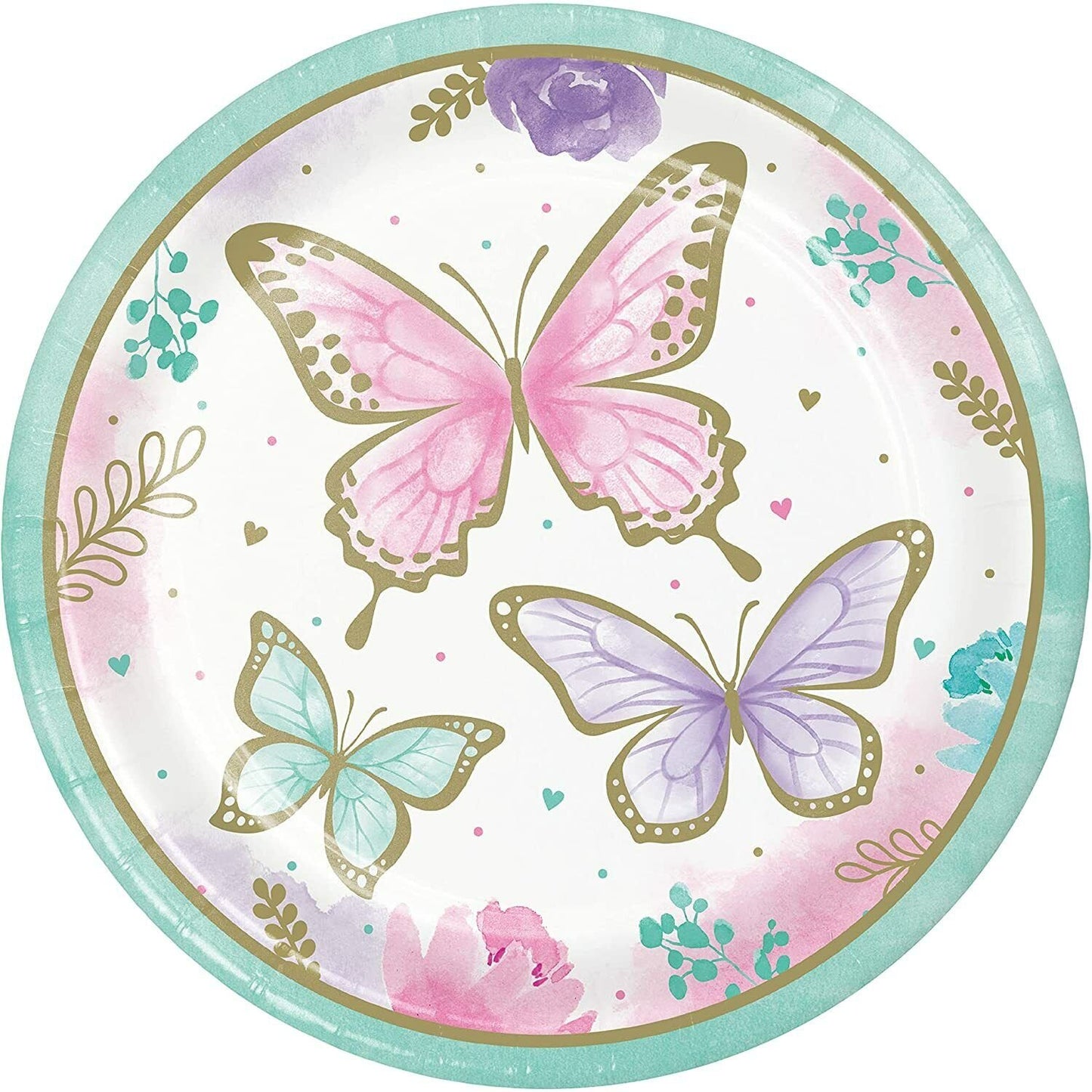 Butterfly Shimmer Paper Plates - 8ct