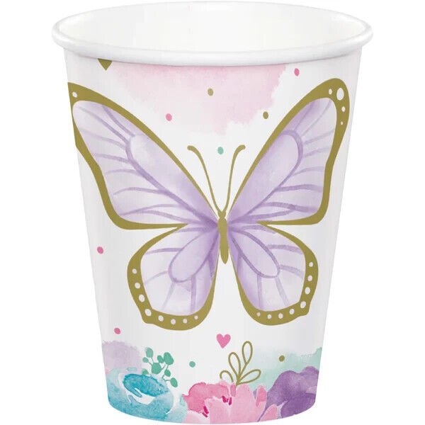 Butterfly Shimmer 9oz Paper Cups - 8ct