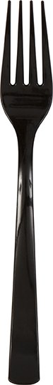 Midnight Black Plastic Forks - 18ct