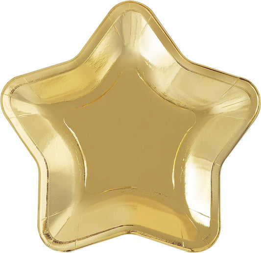 Modern Christmas Star Shaped Appetizer Plates - 8ct