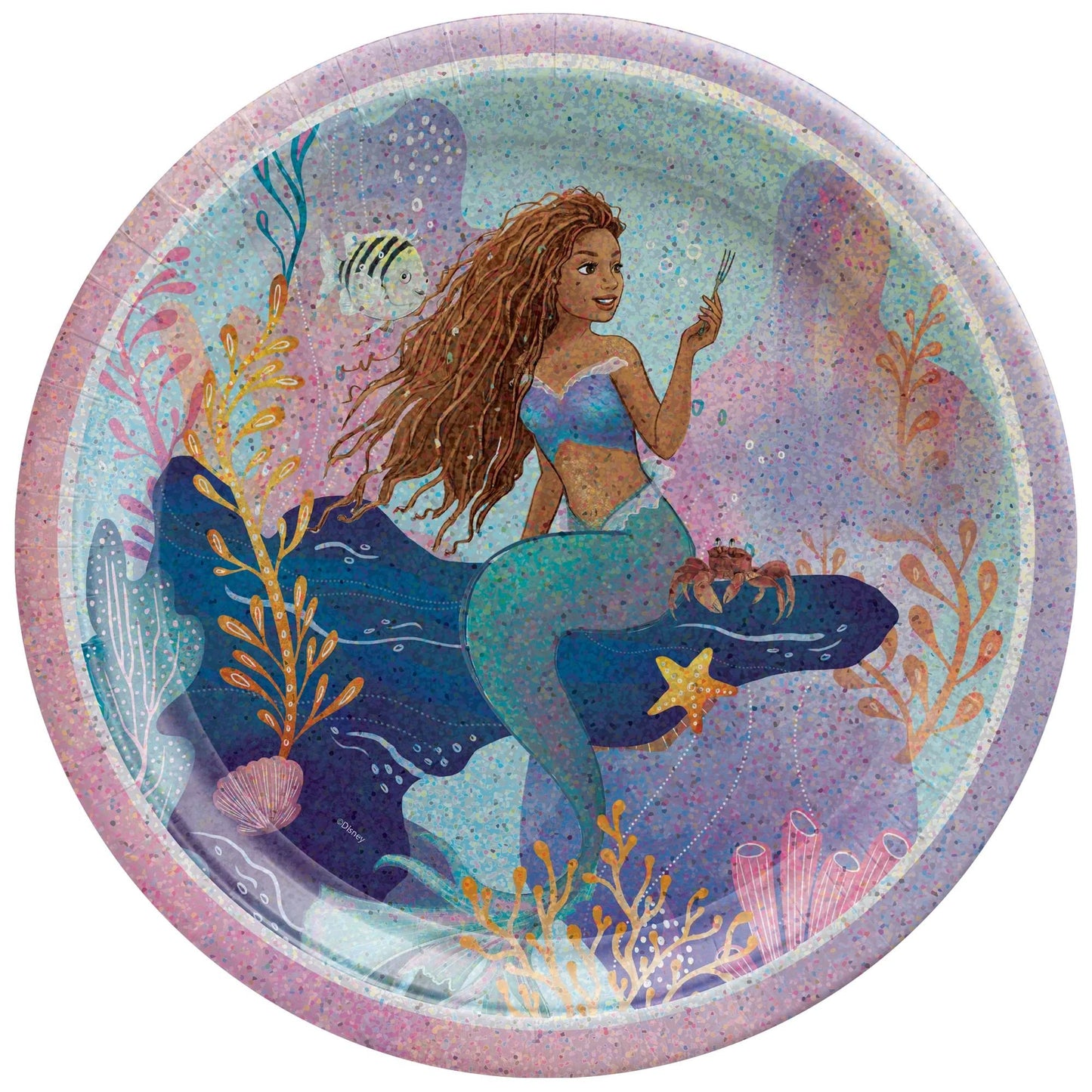 Ariel The Little Mermaid 9" Paper Plates - 8ct