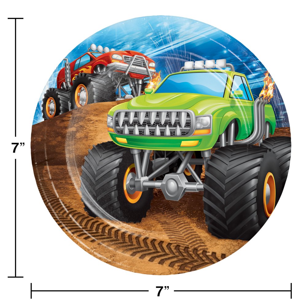 Monster Truck Rally Monster Truck Dessert Plates - 8ct