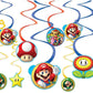 Super Mario Brothers Hanging Swirl Decorations - Assorted Designs, 12 Pcs