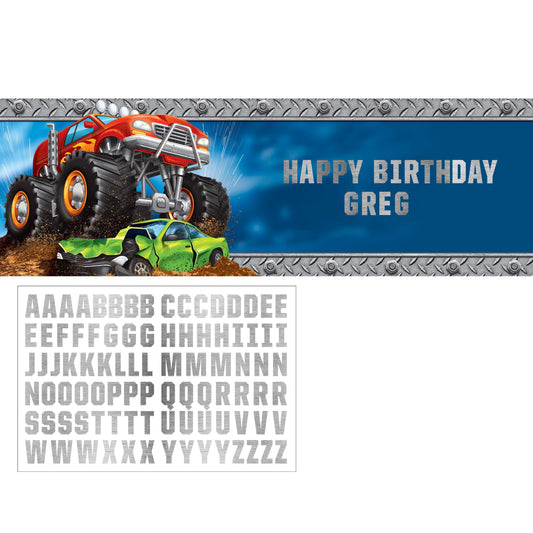 Monster Truck Rally Monster Truck Large Banner - 1ct