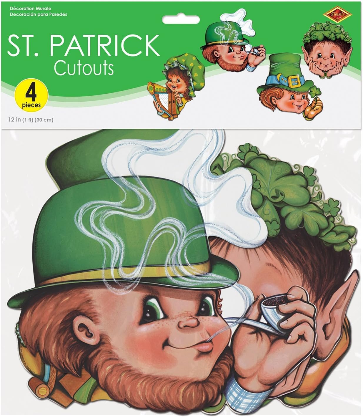 Multicolored Leprechaun St. Patrick's Day Cutouts - 4ct