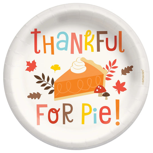 Happy Turkey Day 6.75" Round Plates - 20ct