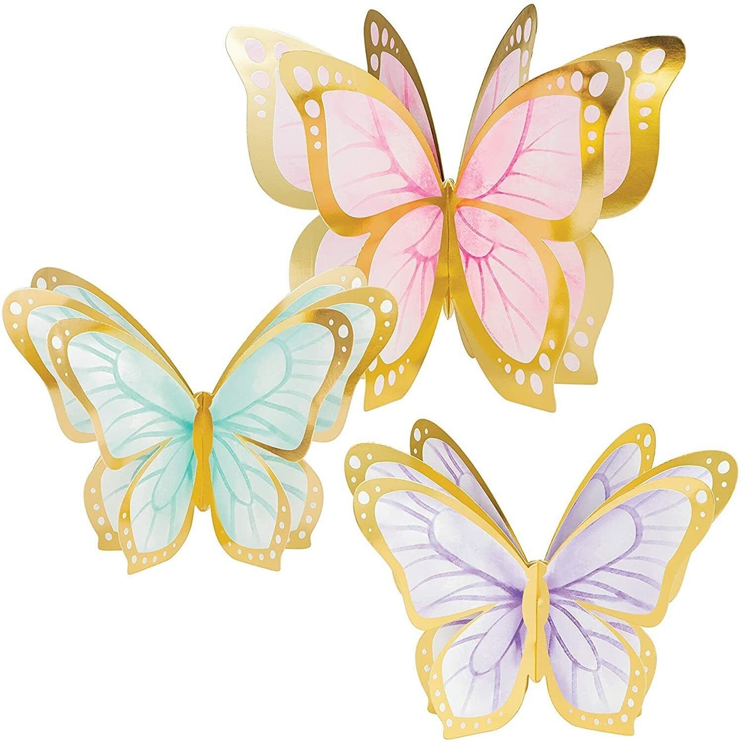 Shimmering Butterfly Table Centerpiece Decoration Kit - 3pcs