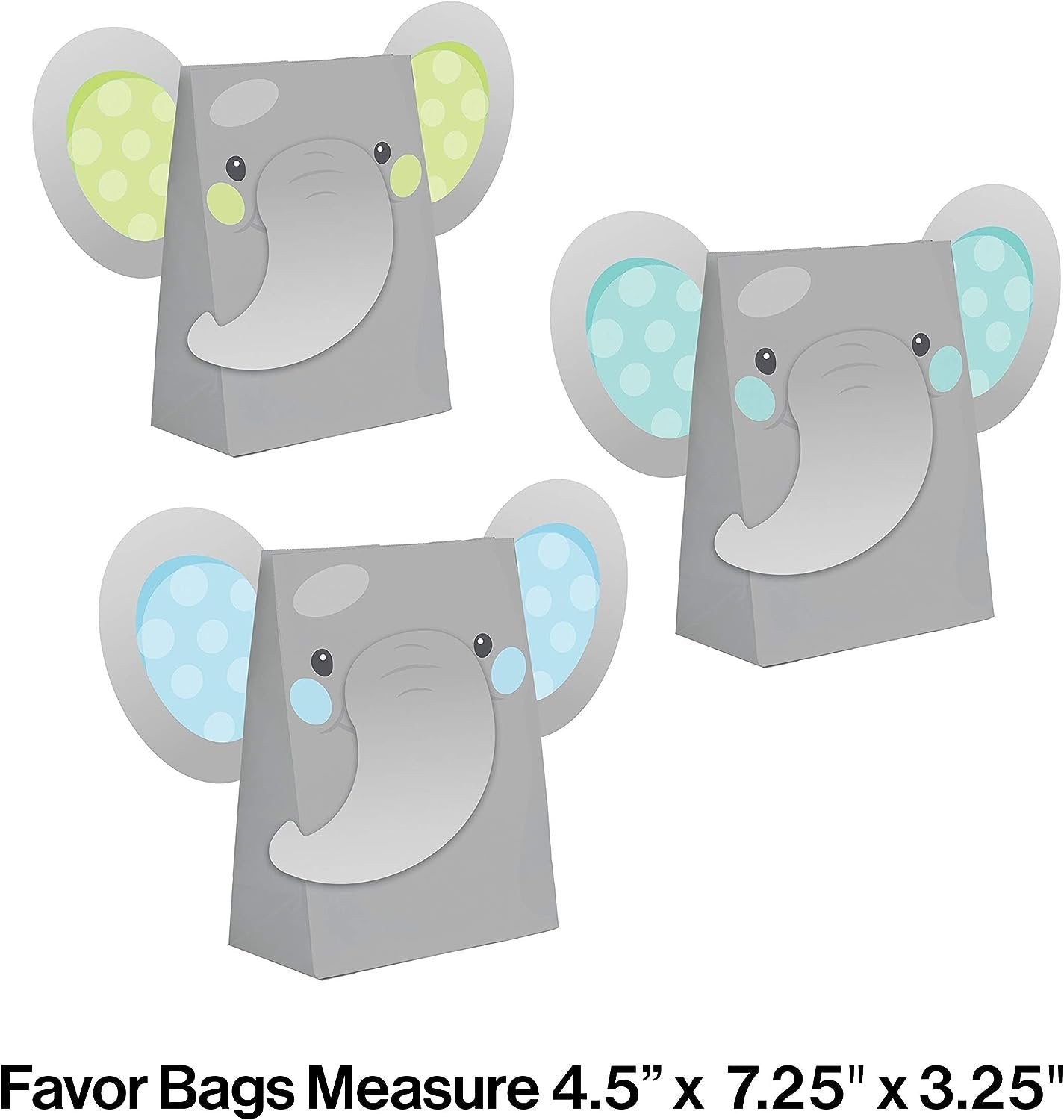 Enchanting Elephants Boy Paper Treat Bags - 8ct