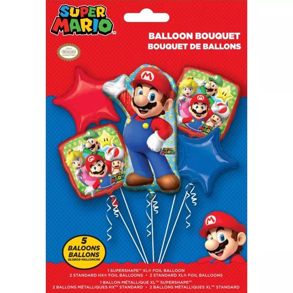 Super Mario Brothers Balloon Bouquet w/ 33" Foil Balloon