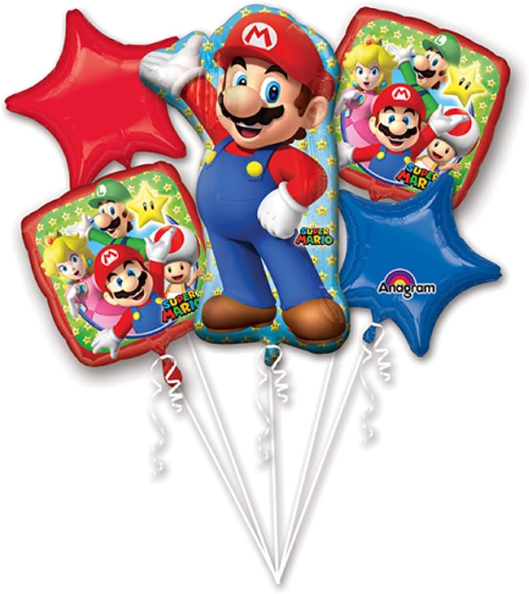 Super Mario Brothers Balloon Bouquet w/ 33" Foil Balloon