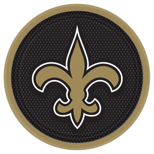 New Orleans Saints 9" Round Plates - 8ct