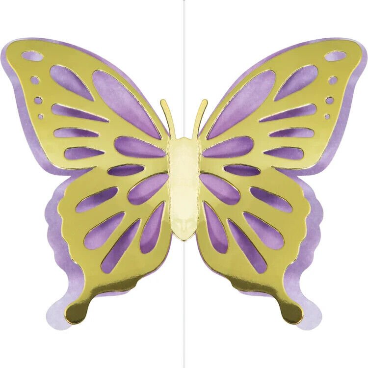 Butterfly Shimmer Hanging Decorations - 3ct