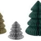 Modern Christmas Mini Christmas Tree Honeycomb Decorations - 3ct