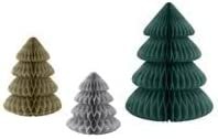 Modern Christmas Mini Christmas Tree Honeycomb Decorations - 3ct