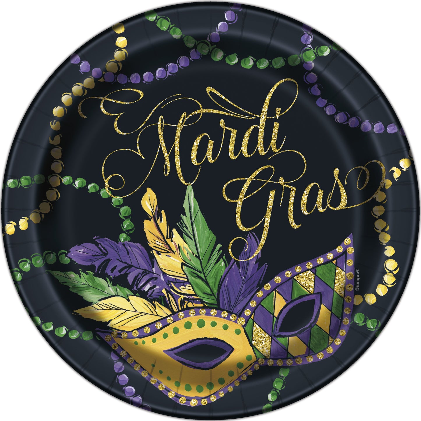 Mardi Gras Round 9" Dinner Plates  - 8ct