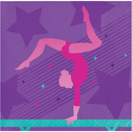 Gymnastics Party Paper Beverage Napkins  - 16ct