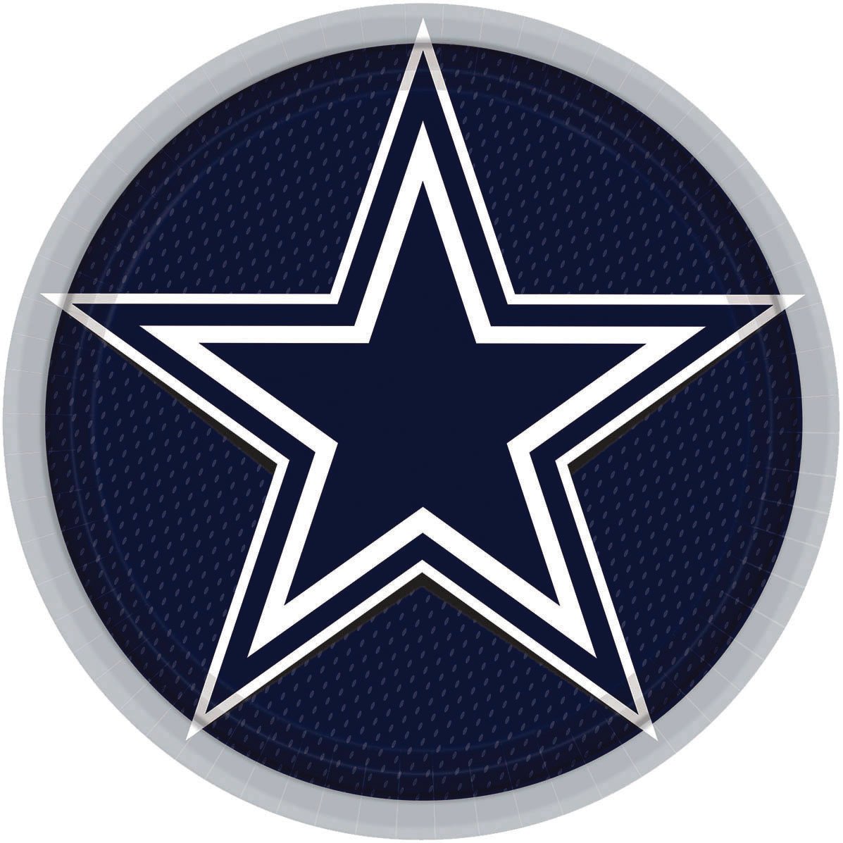 Dallas Cowboys 9" Round Plates - 8ct