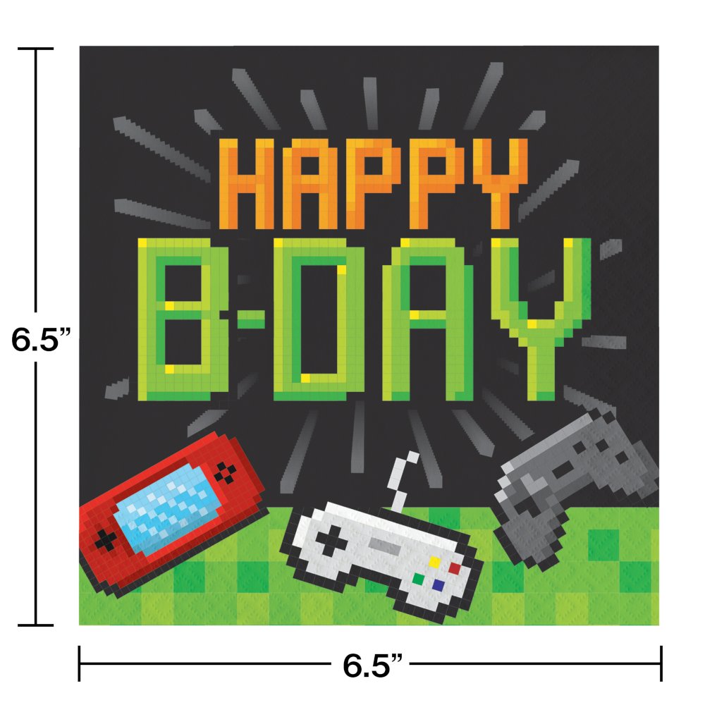 Gaming Party Video Game Party Birthday Napkins - 16ct