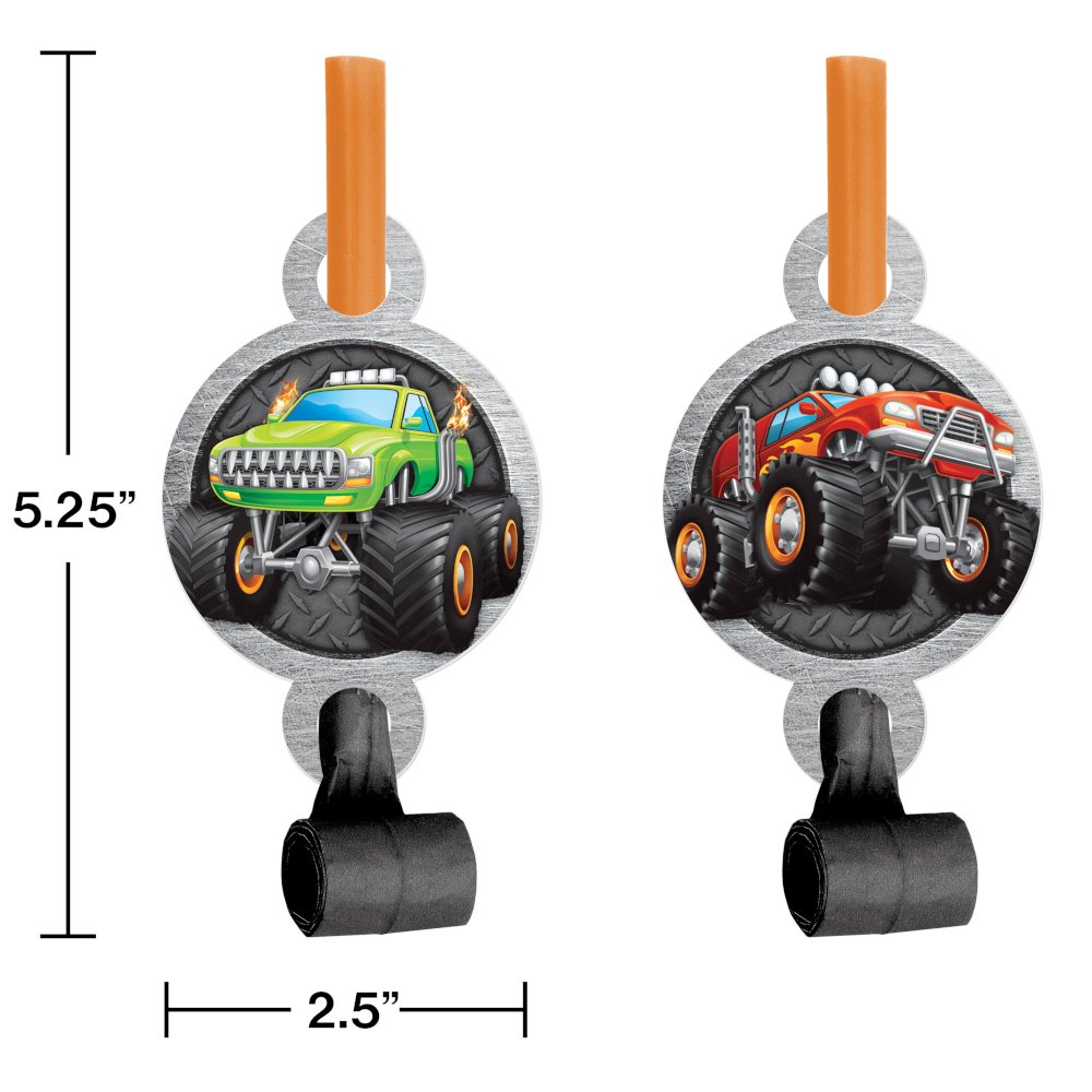 Monster Truck Rally Monster Truck Party Blowers - 8ct