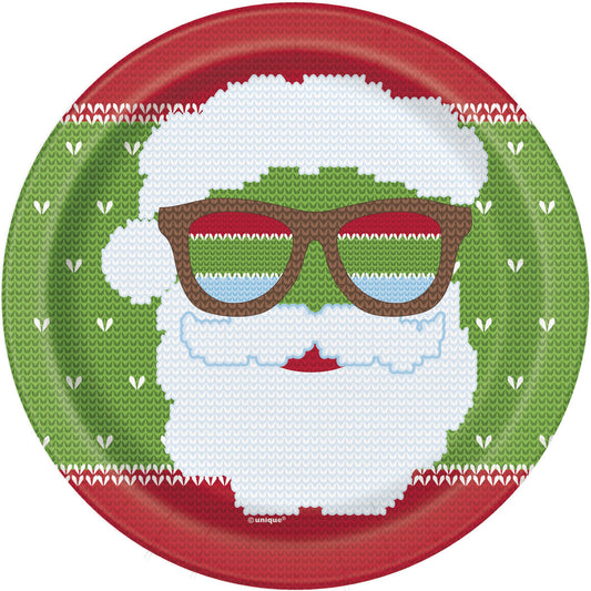 Ugly Sweater Christmas Round 7" Dessert Plates - 8ct