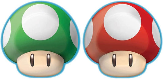 Super Mario Bro 7" Mushroom Shaped Plates - 8ct