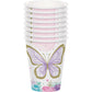 Butterfly Shimmer 9oz Paper Cups - 8ct