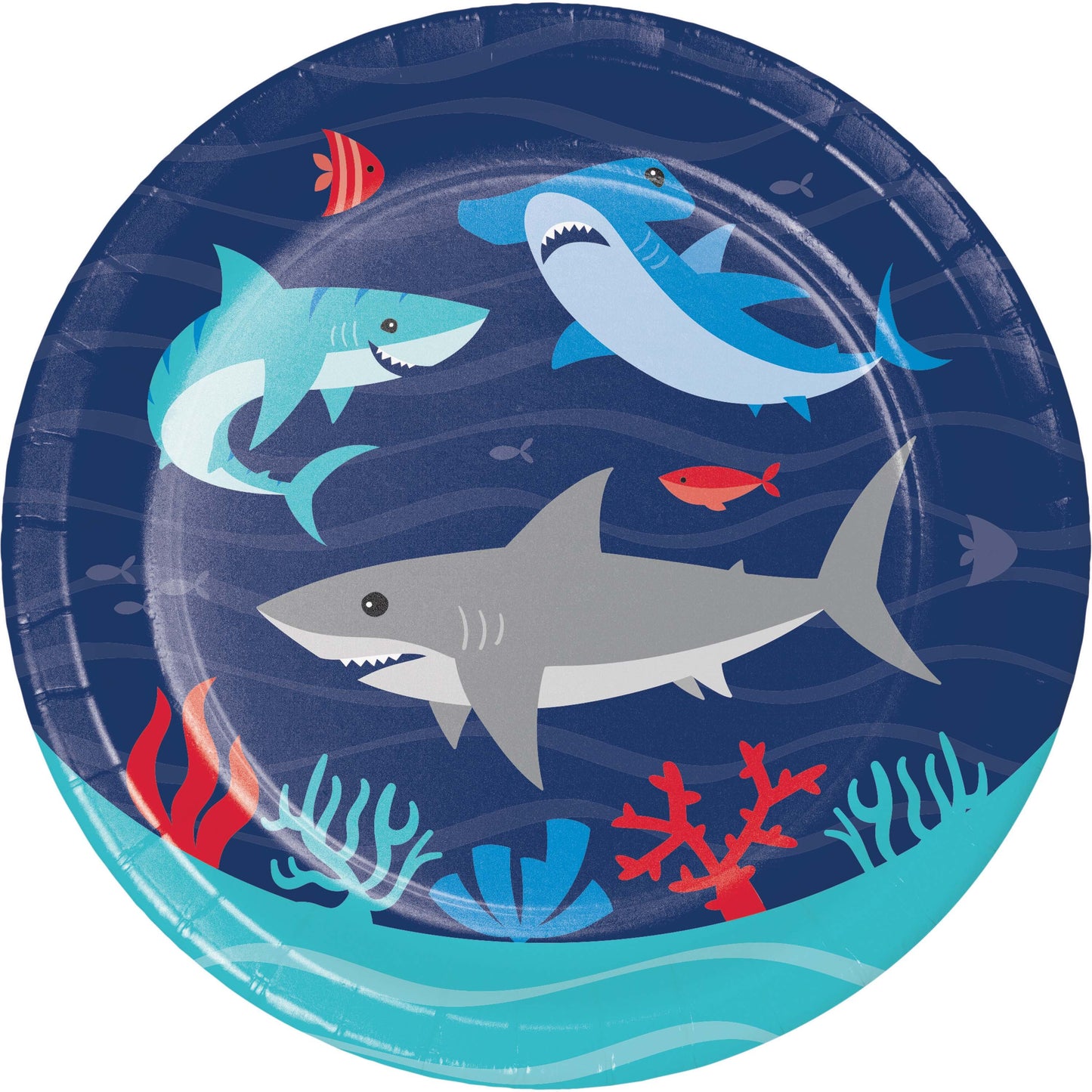 Shark Party Dessert Plates - 8ct