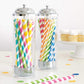 Assorted Striped Paper Smoothie Straws - 40 Pcs