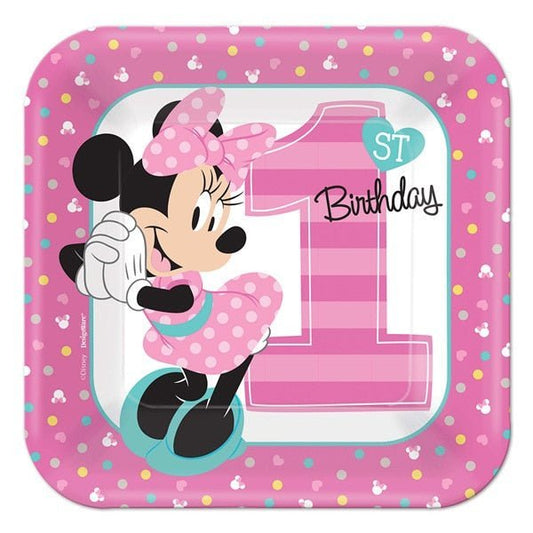 Minnie's Fun to be One 7" Square Plate - 8ct